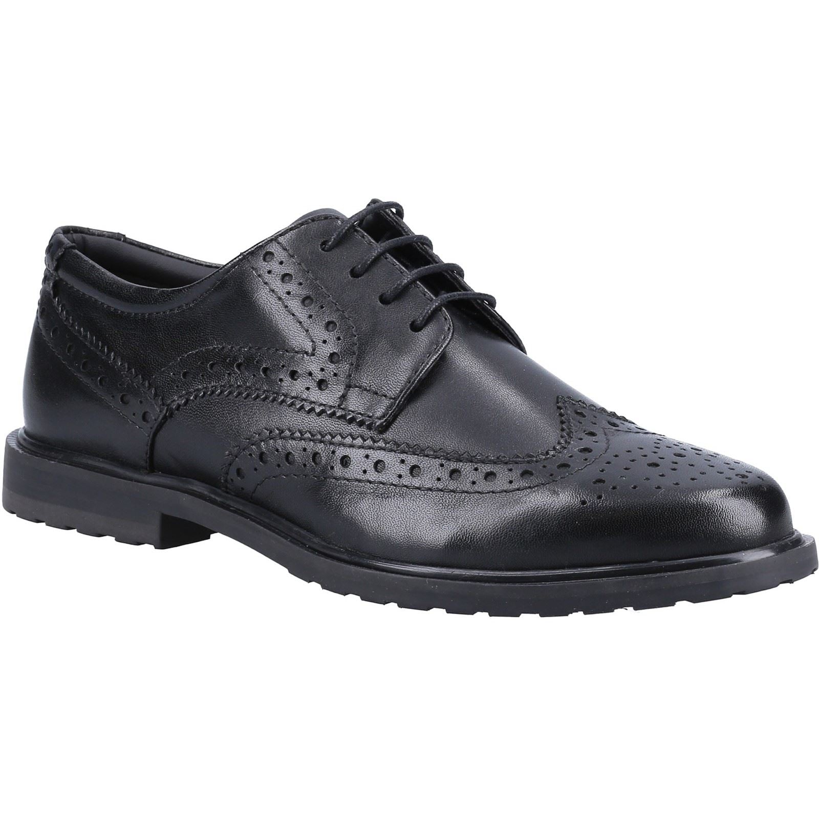 Hush Puppies Verity Leder Damen Schwarze Brogues Schuhe