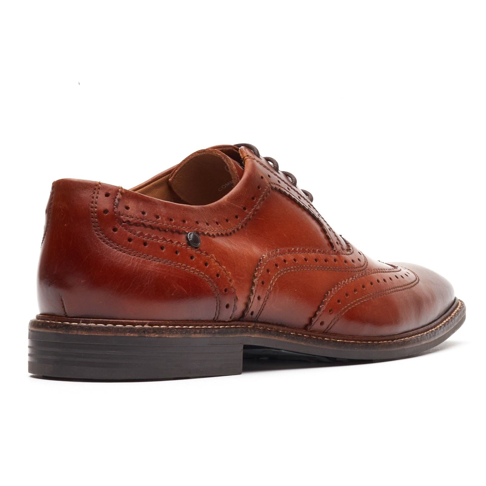 Base London Clarence Brogue Leder Herren Burnt Tan Brogues Schuhe