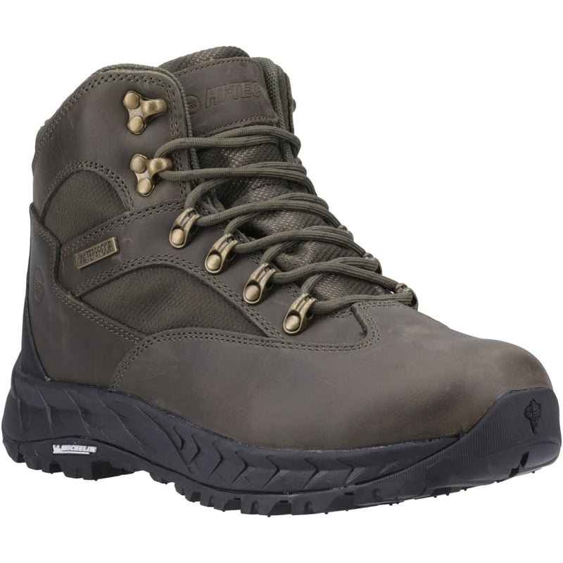 Hi-Tec Euro Trail Leder Herren Wanderschuhe In Khaki