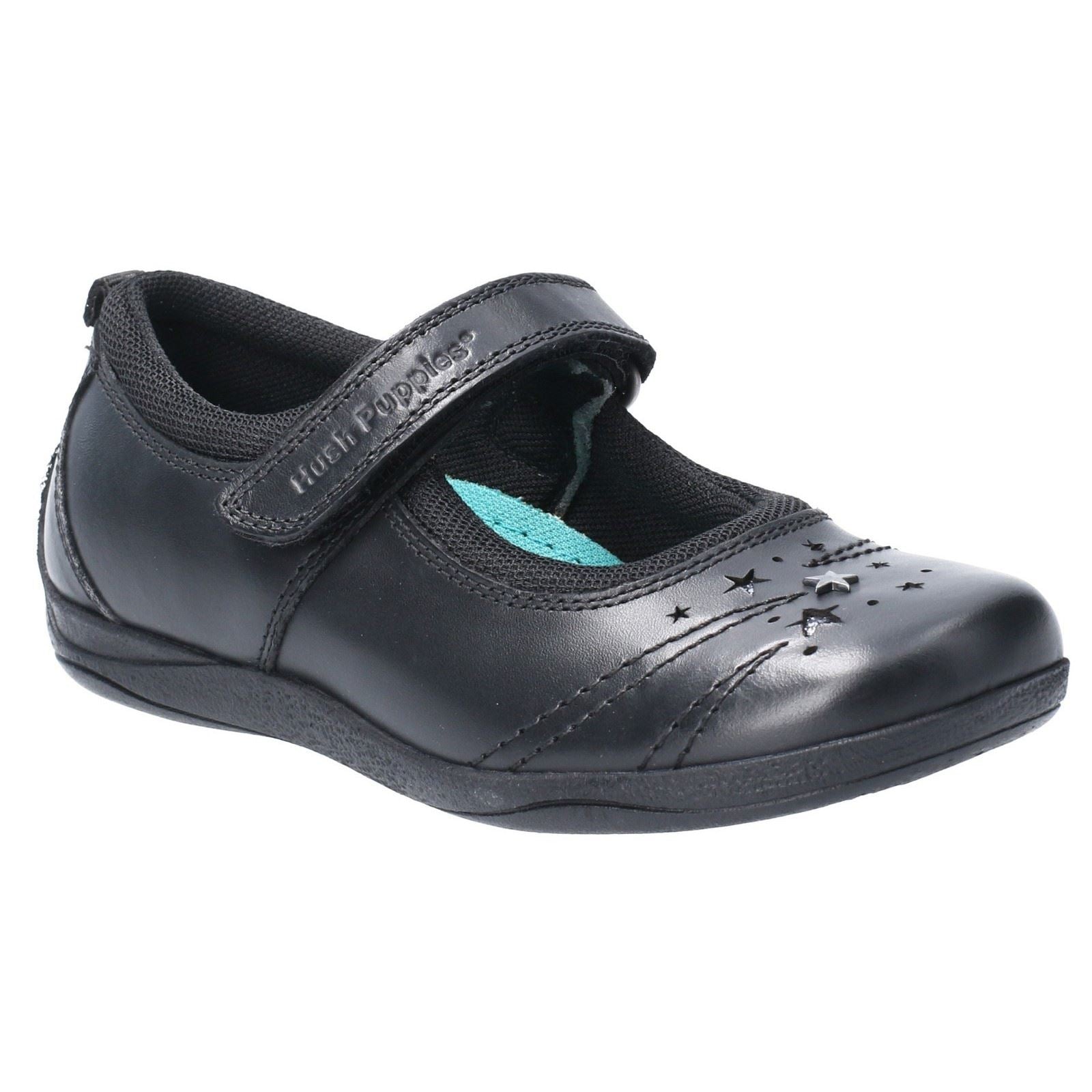 Hush Puppies Amber Junior Mädchenschuhe Aus Schwarzem Leder