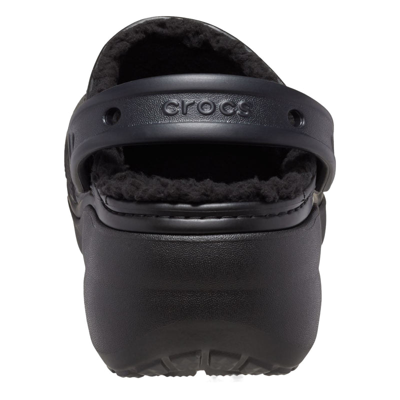Crocs Classic Platform Lined Damen Clogs Aus Thermoplast In Schwarz