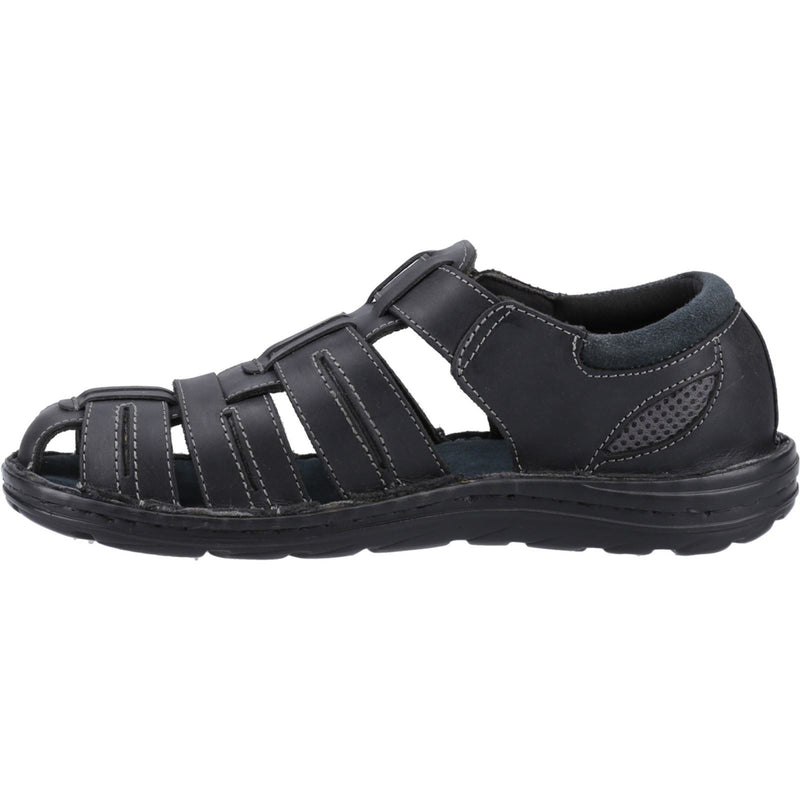 Hush Puppies Albert Herren Sandalen Aus Schwarzem Leder