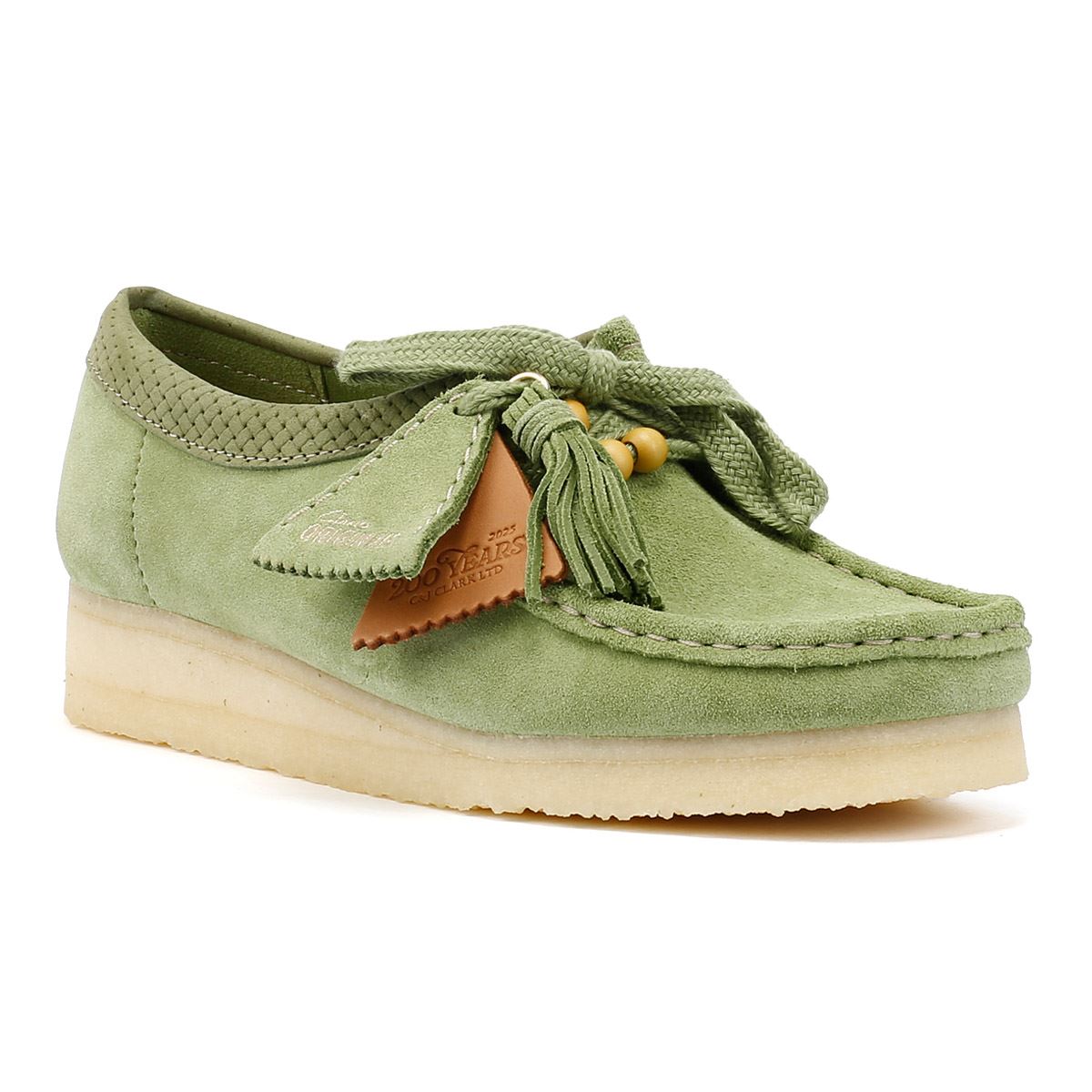 Clarks Originals Wallabee Damen Wildlederschuhe In Grün