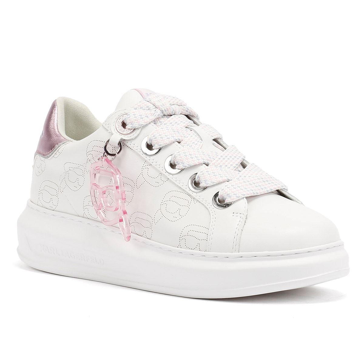 Karl Lagerfeld Kapri NFT Plexi Pendant Damen Sneaker Aus Weißem Leder