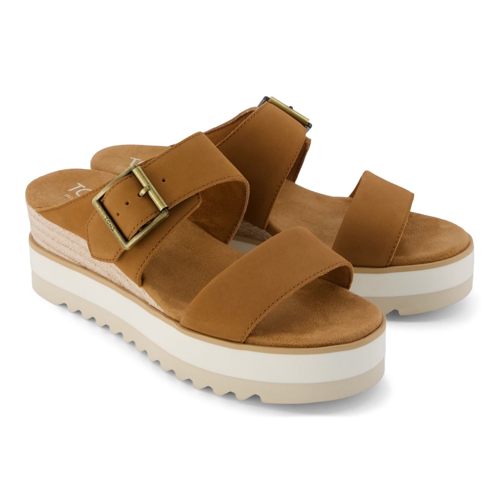 TOMS Diana Leder Damen Braun Zucker Sandalen