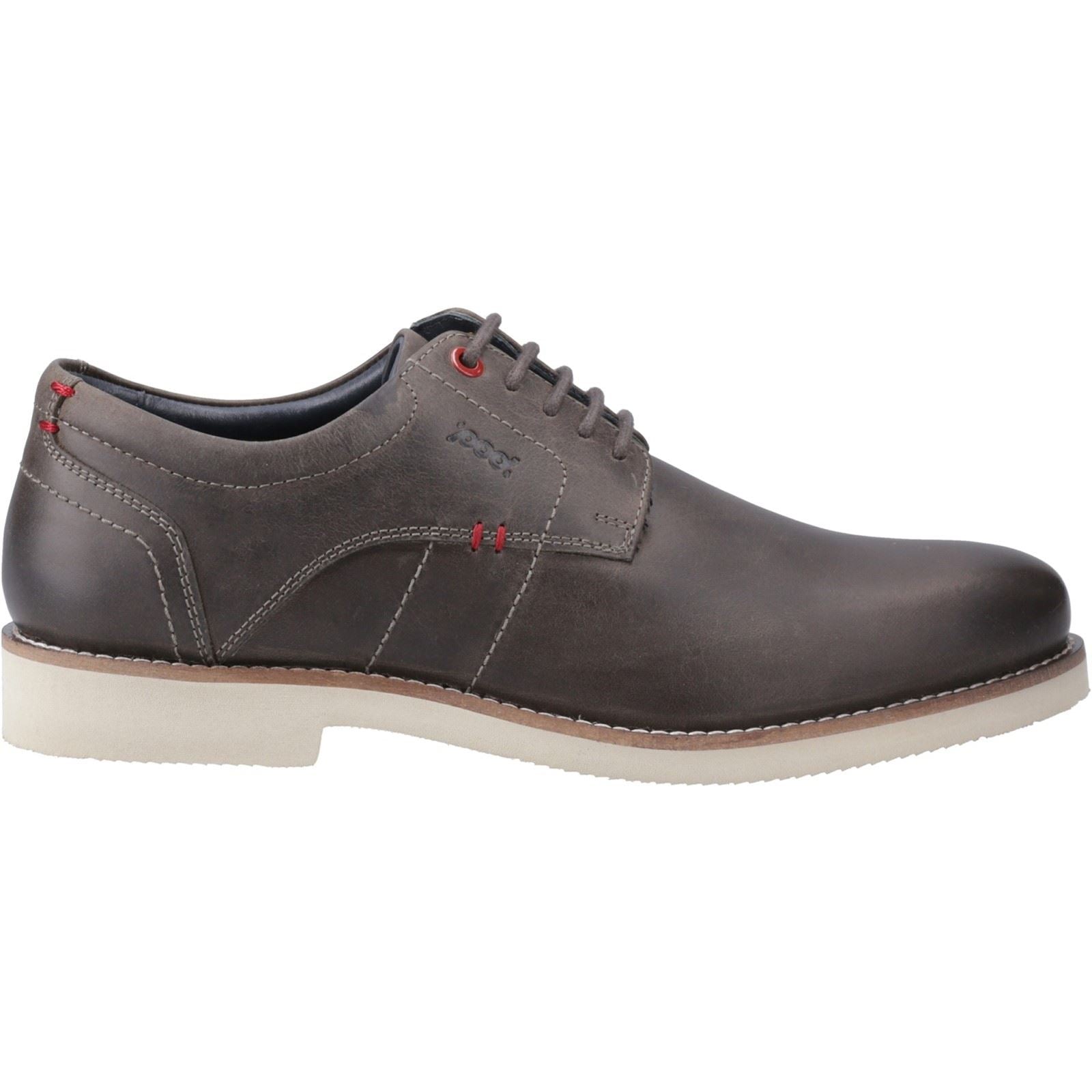 Pod Hampton Leder Herren Graue Schnürschuhe