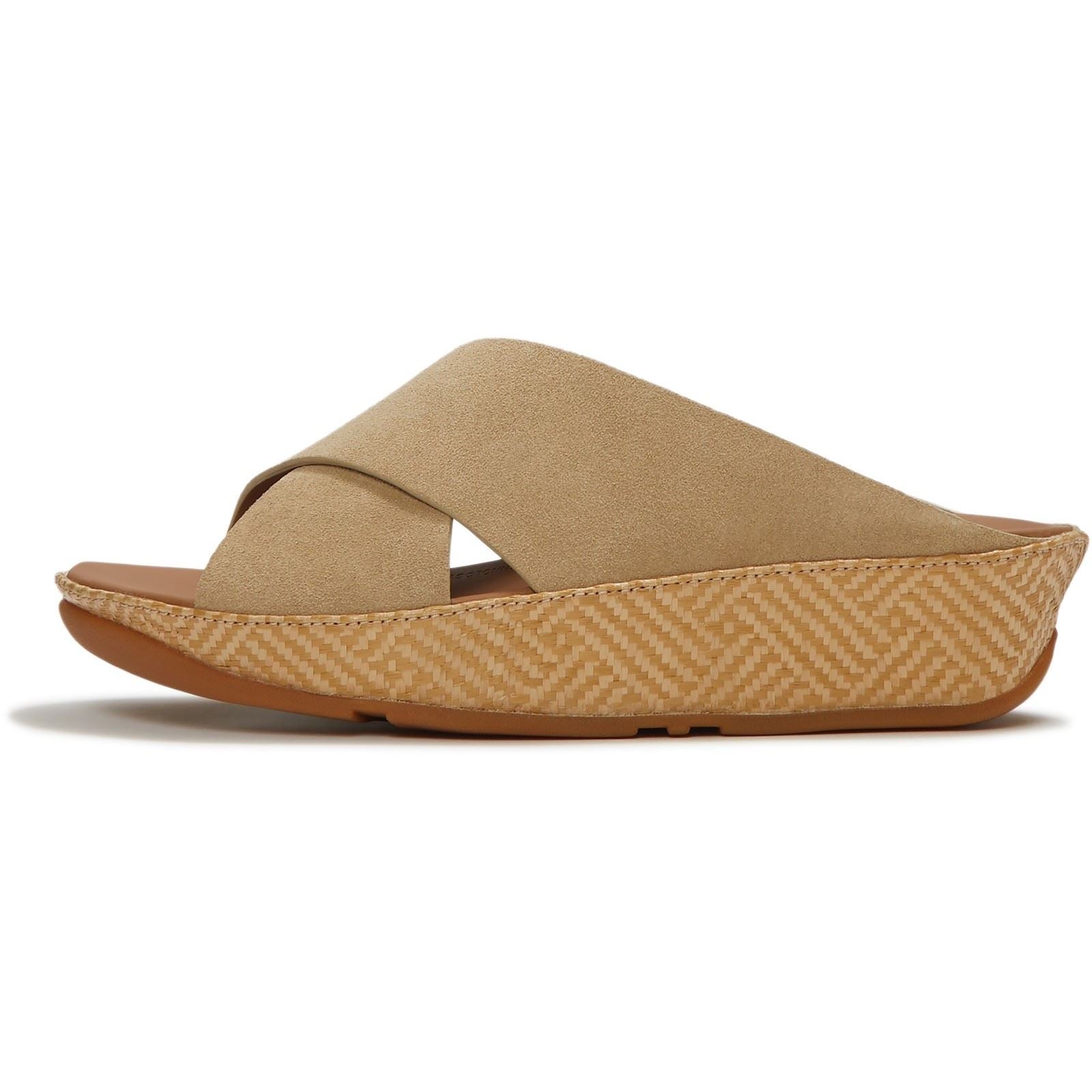 Fitflop Lulu Lux Graphic-Weave Wildleder Damen Cappuccino Sandalen