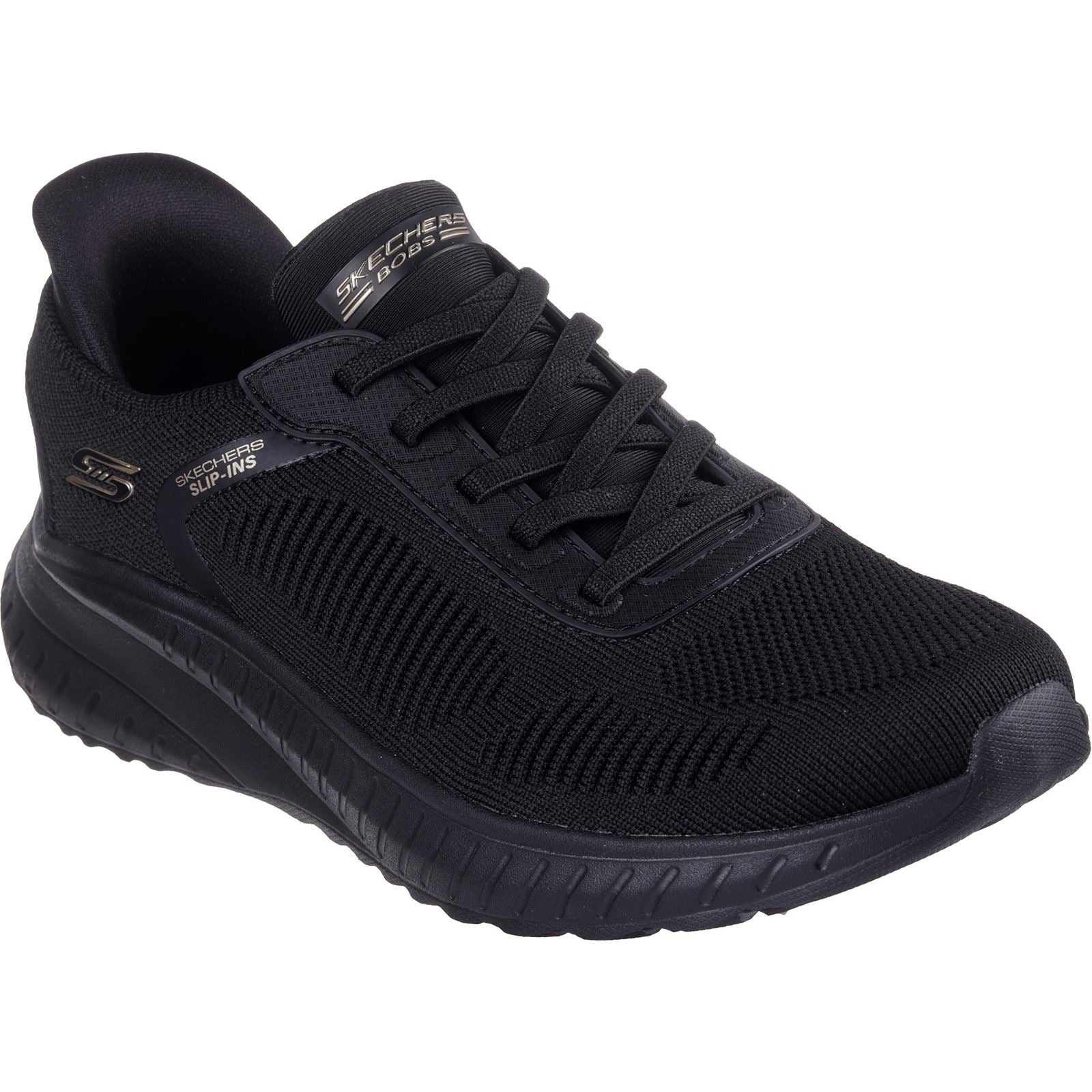 Skechers BOBS Sport Squad Chaos Textile Damen-Sneaker In Schwarz