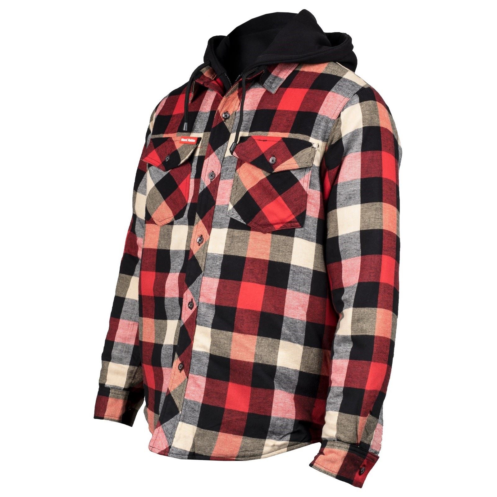 Hard Yakka Quilted Flannel Shacket Herren Rotes Hemdjacke