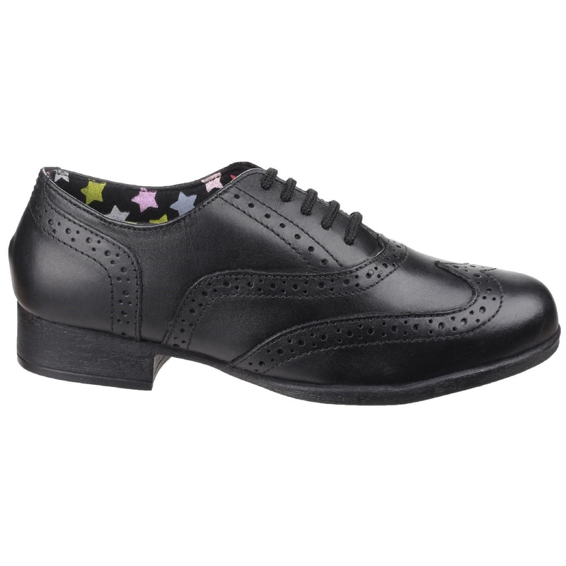 Hush Puppies Kada Junior Mädchen Brogues Aus Schwarzem Leder