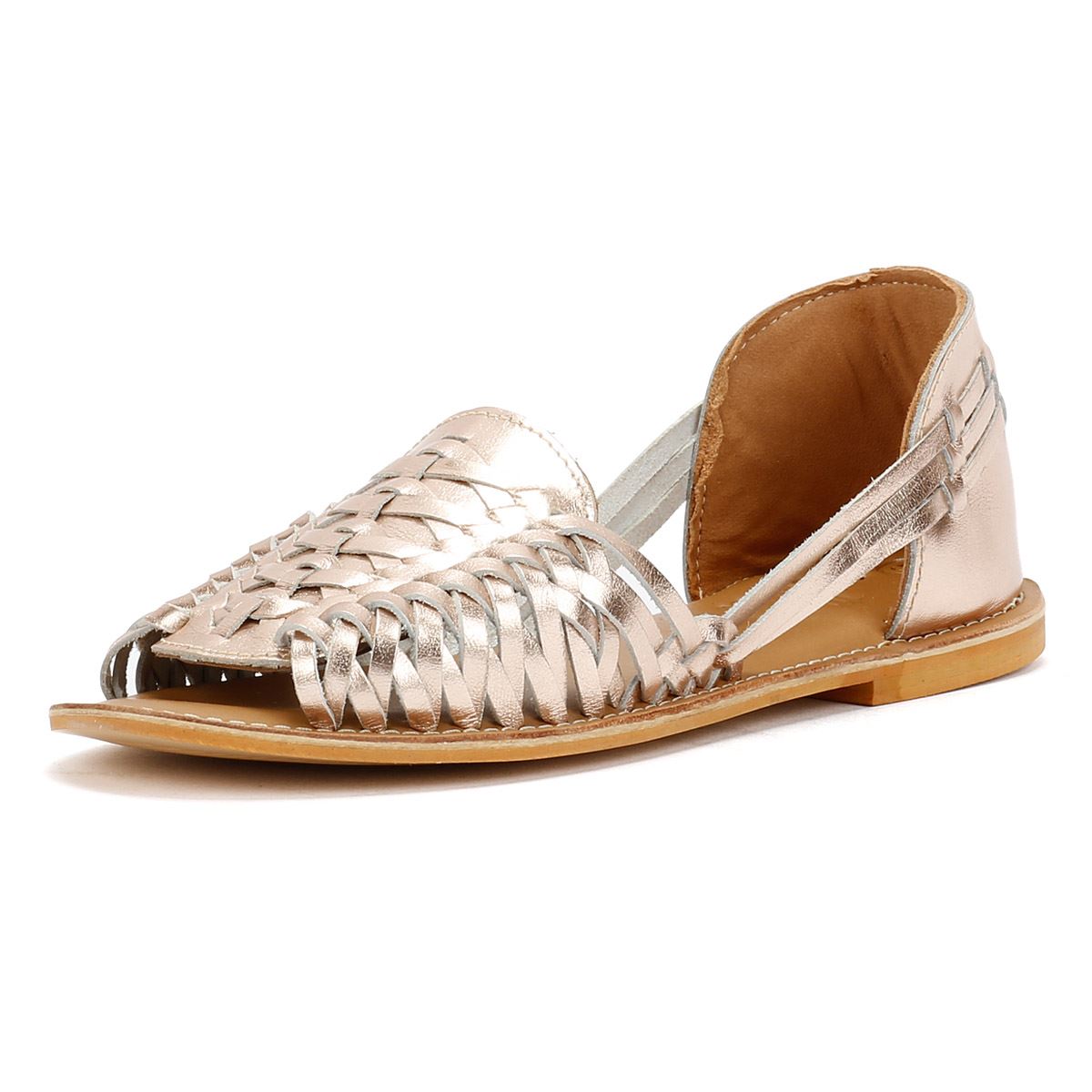 Tower London Hurache Damen Gold Leder Sandalen