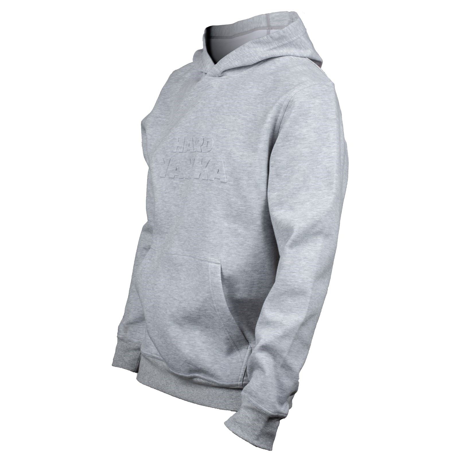 Hard Yakka Embossed Pullover Baumwoll Herren Graues Kapuzensweatshirt