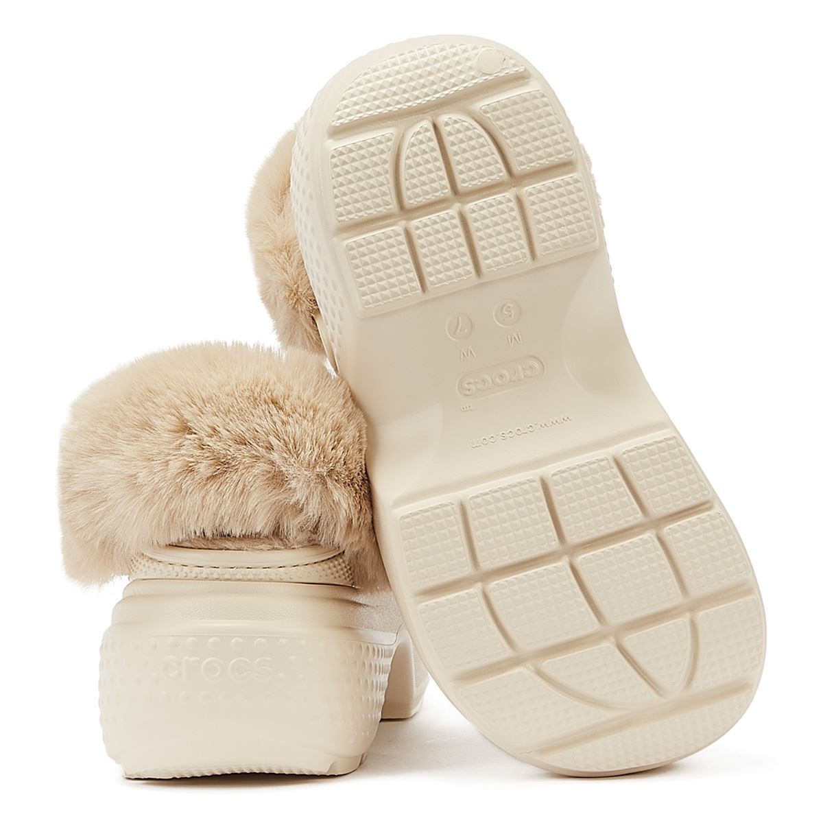 Crocs Stomp Gefütterte Clog-Sandalen Für Damen In Beige