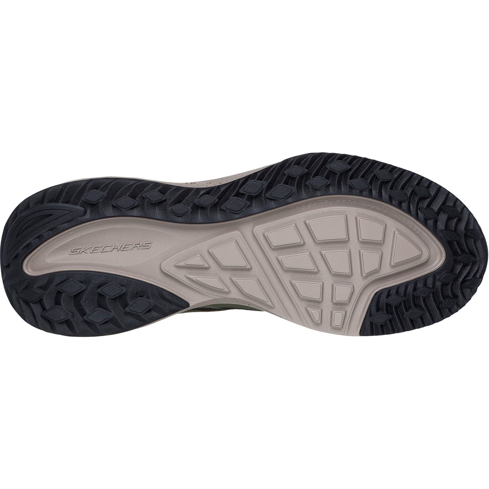 Skechers Bounder Rse Leder Herren Wanderstiefel In Oliv/Schwarz