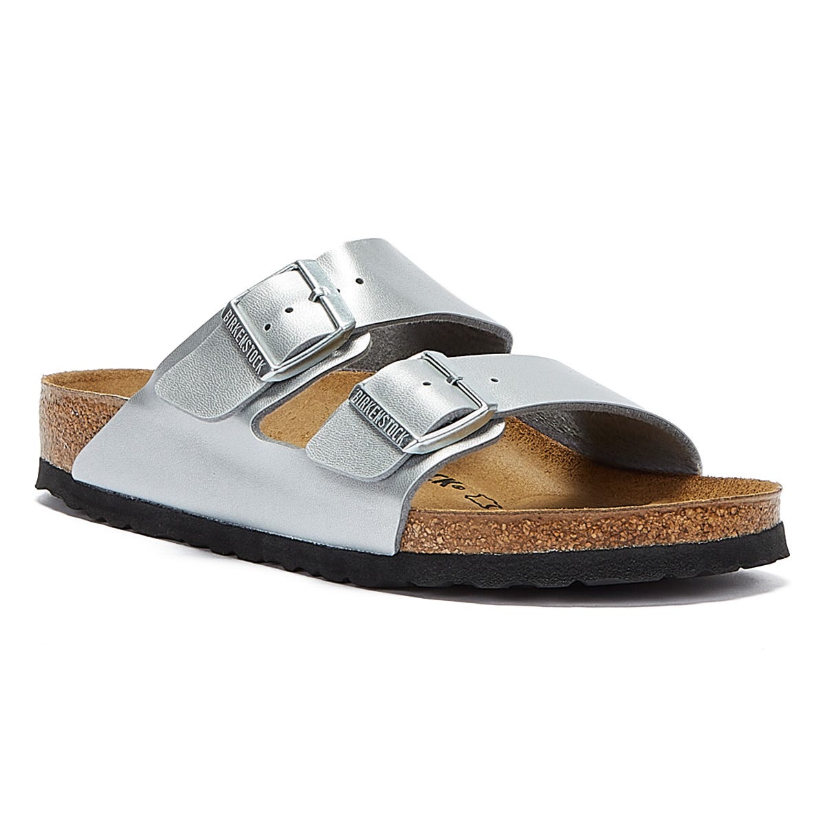 Birkenstock Arizona Birko Flor Damen Silber Sandalen