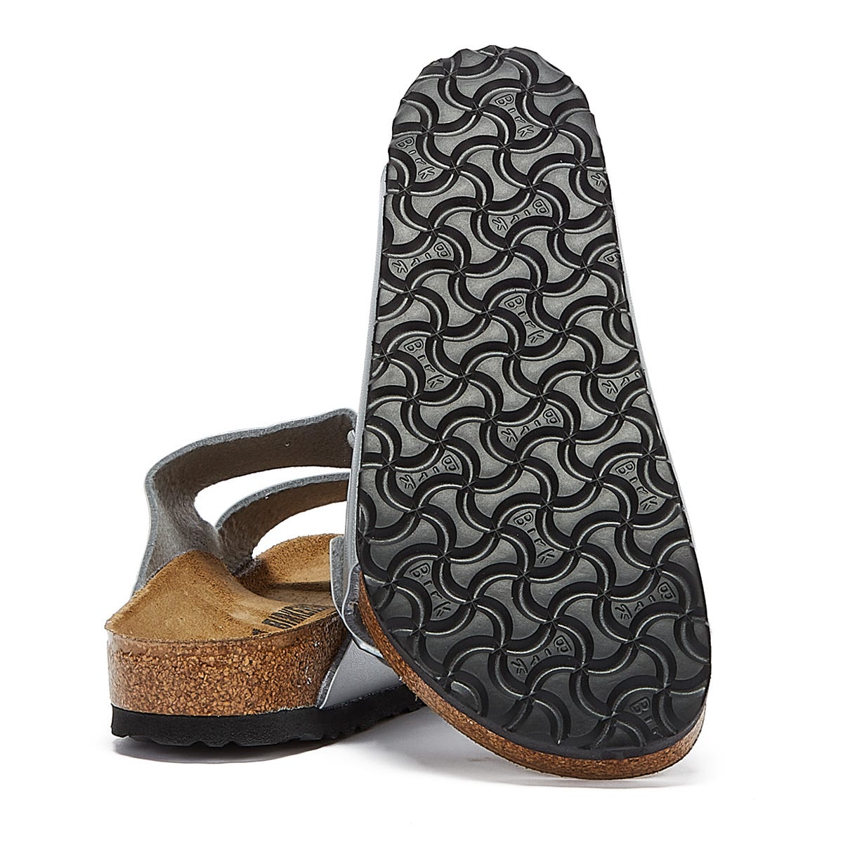 Birkenstock Arizona Birko Flor Damen Silber Sandalen