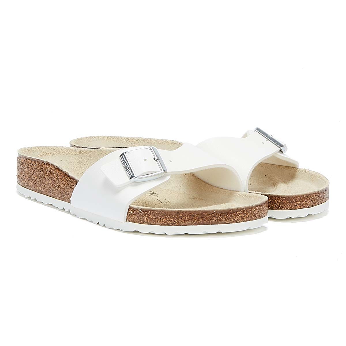 Birkenstock Madrid Birko Flor Damen Weiße Sandalen