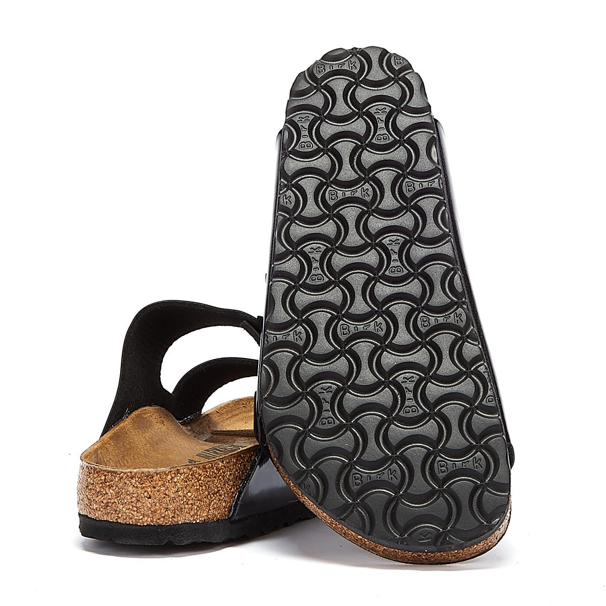 Birkenstock Arizona Birko Flor Patent Damen Schwarz Sandalen