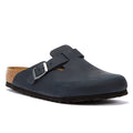 Birkenstock Boston Geöltes Nubukleder Schwarz Pantoffeln
