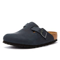 Birkenstock Boston Geöltes Nubukleder Schwarz Pantoffeln