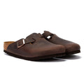 Birkenstock Boston Geöltes Nubukleder Habana Hausschuhe