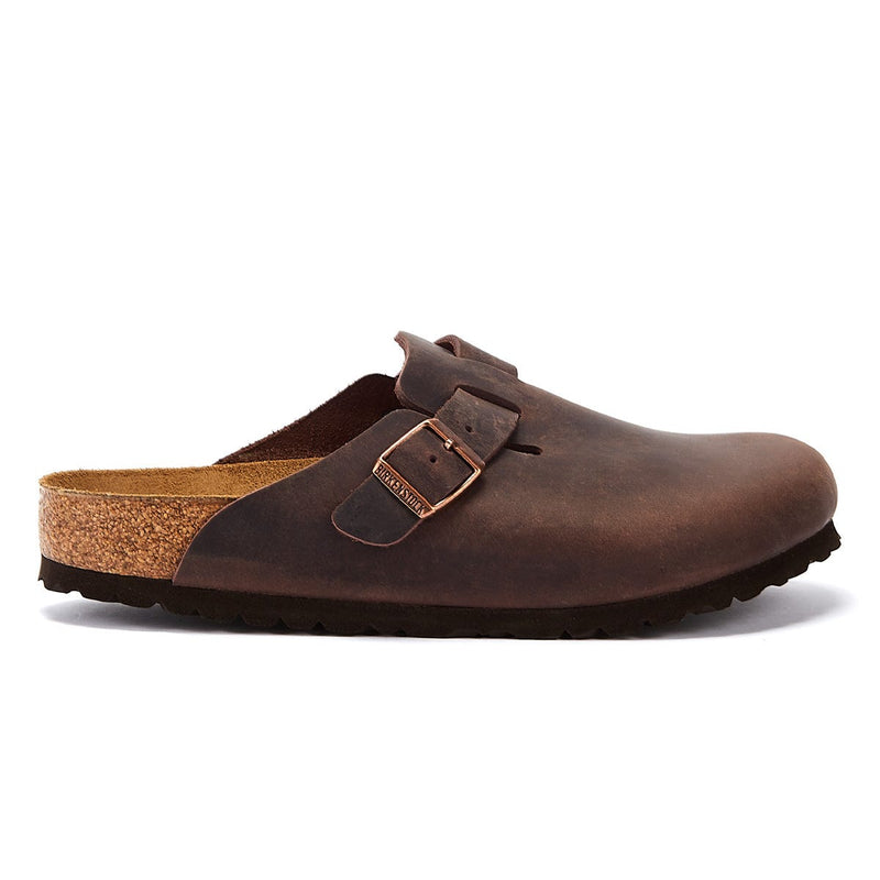 Birkenstock Boston Geöltes Nubukleder Habana Hausschuhe