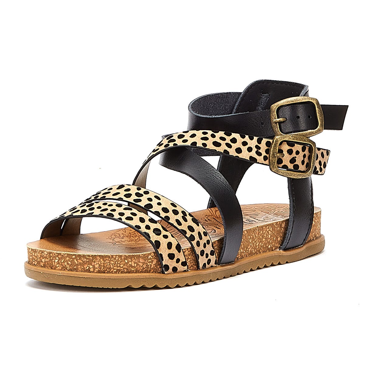 Blowfish Malibu Fandie Damen Leopard / Schwarz Sandalen