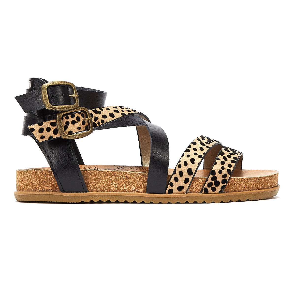 Blowfish Malibu Fandie Damen Leopard / Schwarz Sandalen