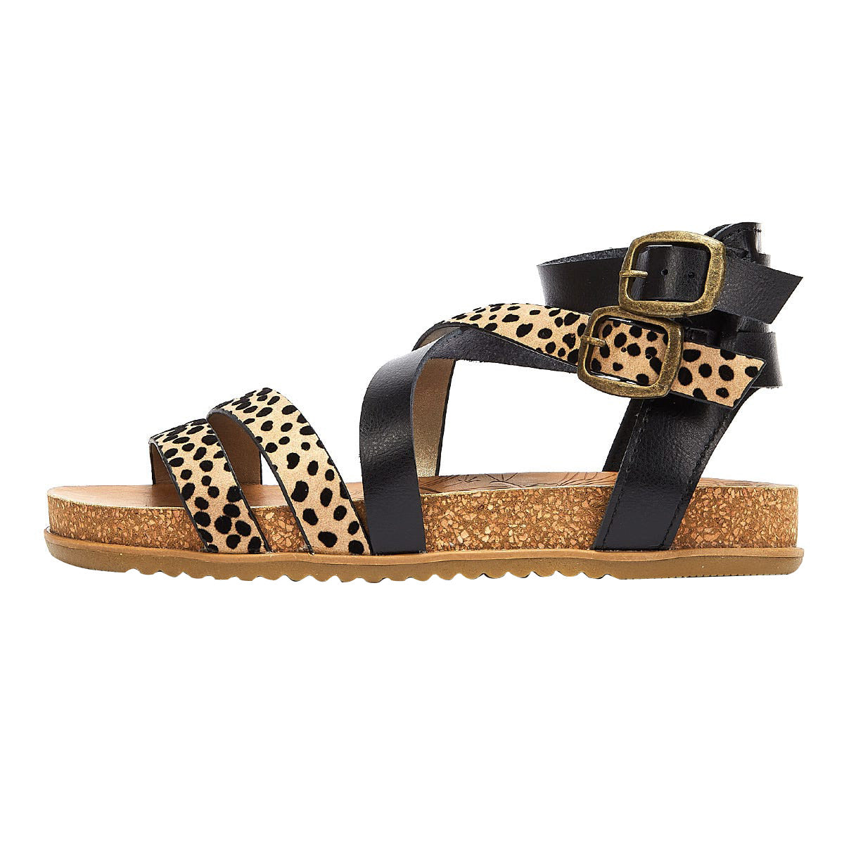 Blowfish Malibu Fandie Damen Leopard / Schwarz Sandalen