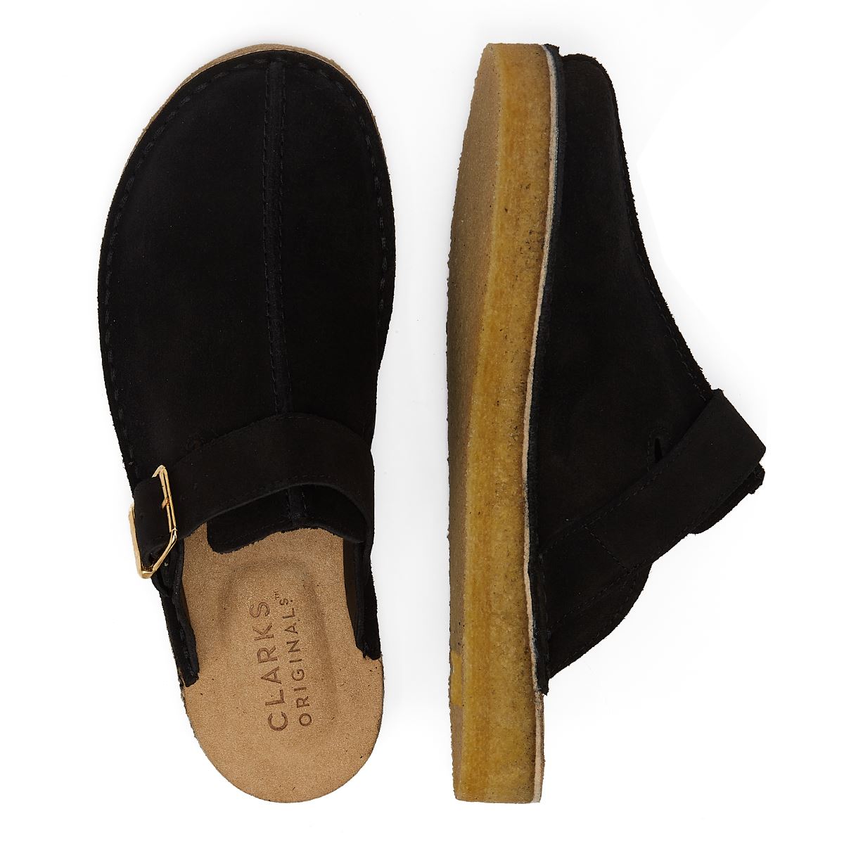 Clarks Trek Mule Wildleder Herren-Sandalen In Schwarz