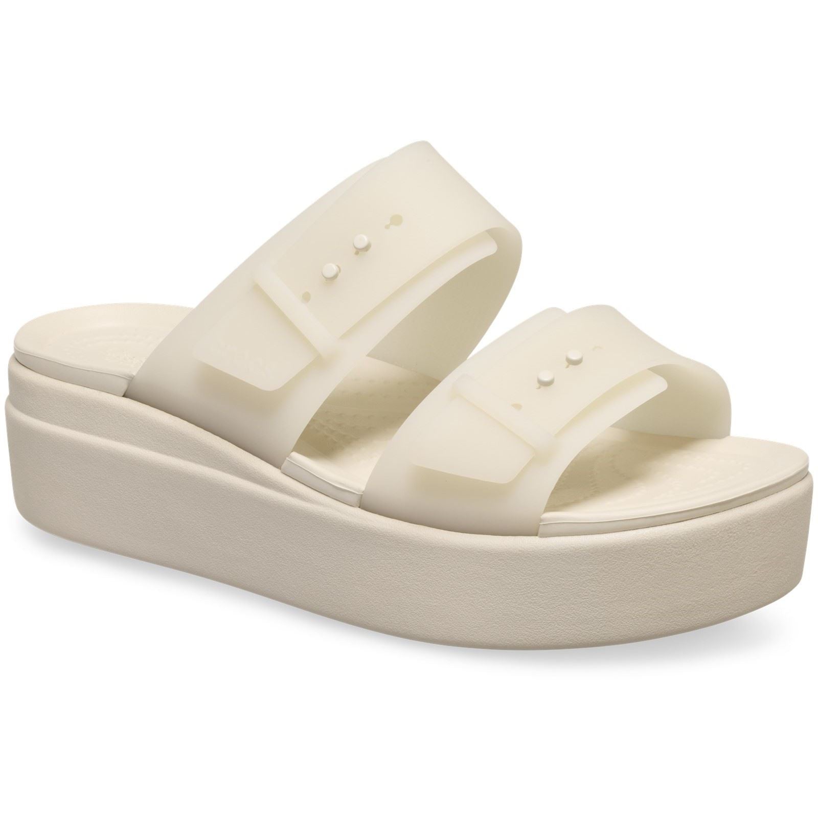Crocs Brooklyn Buckle Low Wedge Damen Sandstein Sandalen