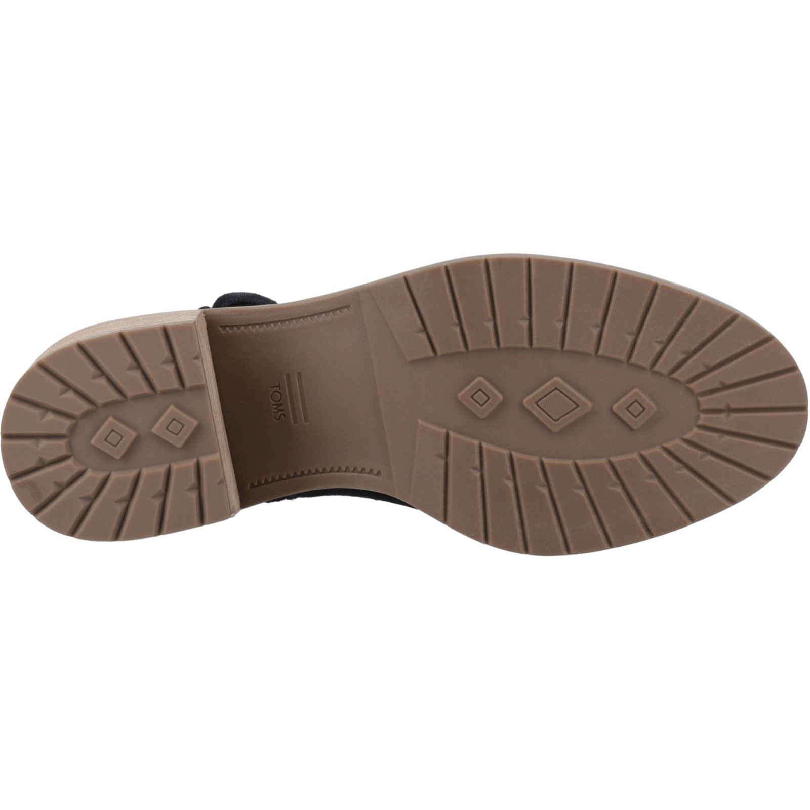TOMS Hailey Buckle Leder Damen Schwarze Absatz Stiefeletten