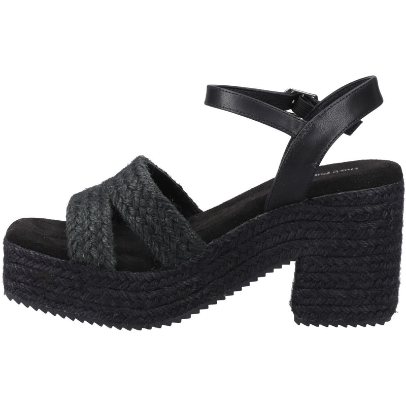 Hush Puppies Jamelia Espadrille Heel Damen Sandalen In Schwarz