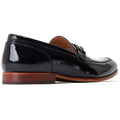 Base London Russo Leder Herren Schwarze Mokassins