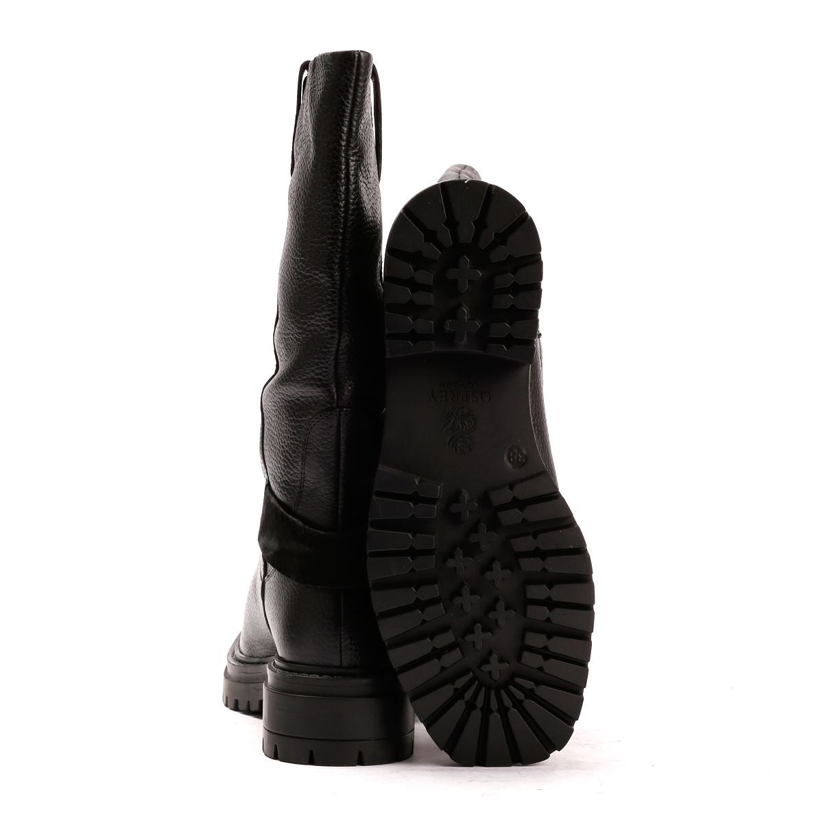 Osprey London The Gabarron Leder Damen Schwarze Stiefel
