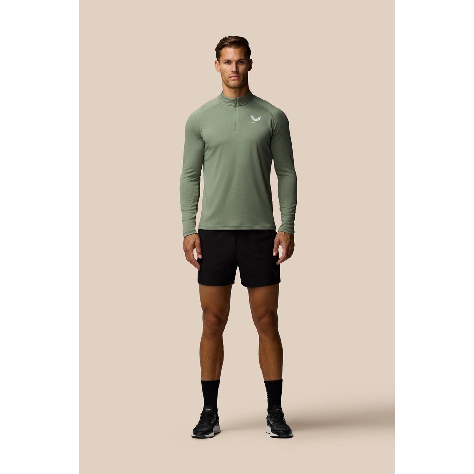 Castore Adapt Training 1/4 Zip Top Polyester Herren Blaue Sport-T-Shirts