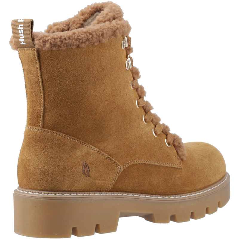 Hush Puppies Aurelia Damen Winterstiefeletten aus Veloursleder in Tan