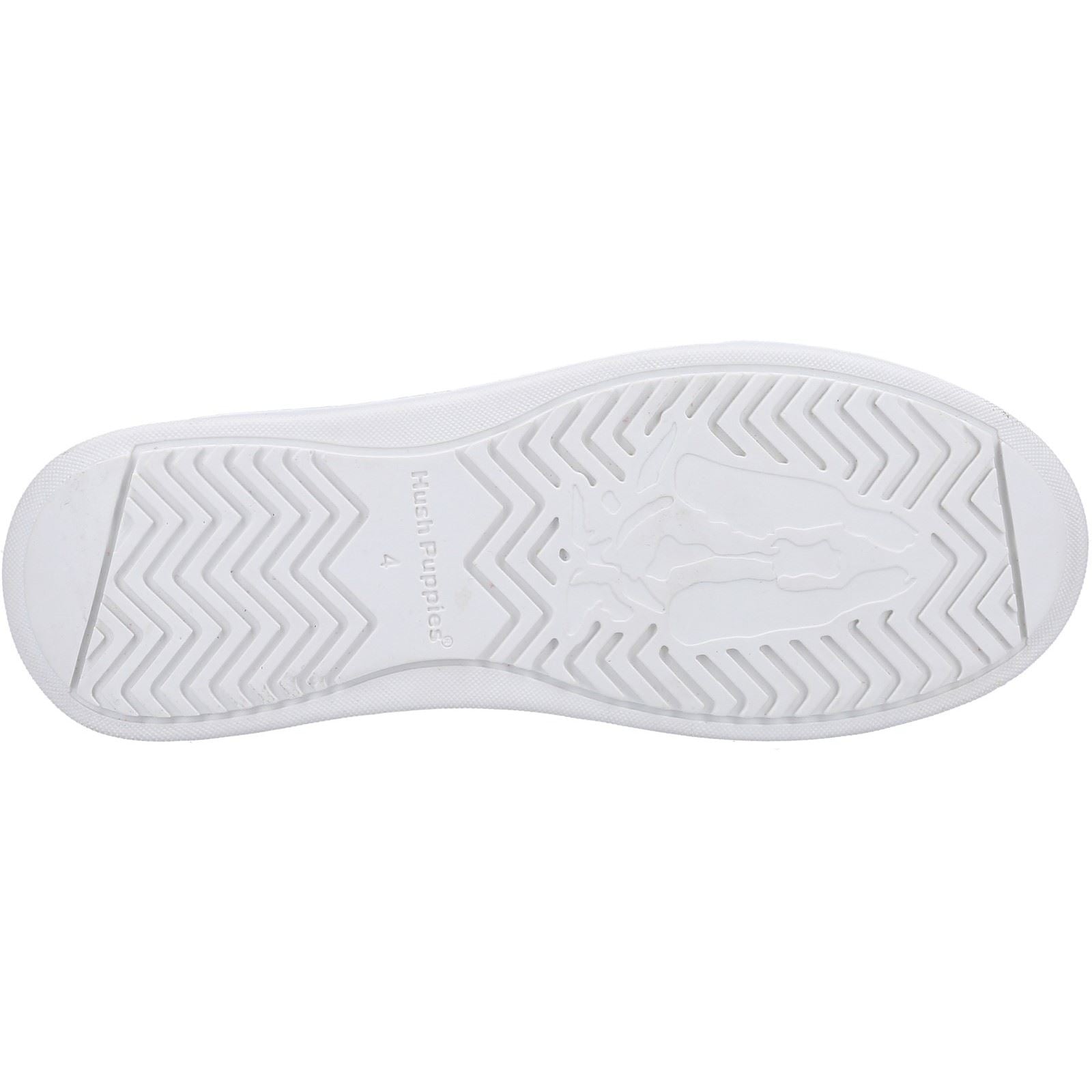 Hush Puppies Camille Leder Damen Weiße Turnschuhe