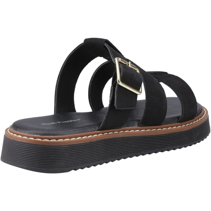 Hush Puppies Celeste Slide Damen Sandalen Aus Schwarzem Leder