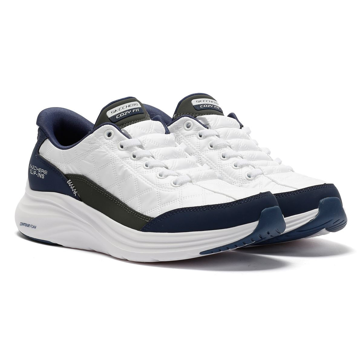 Skechers Slip-Ins Contour Foam Cozy Fit Damen Weiße Sneakers