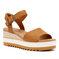 TOMS Diana Damen Keilabsatz Aus Braunem Leder