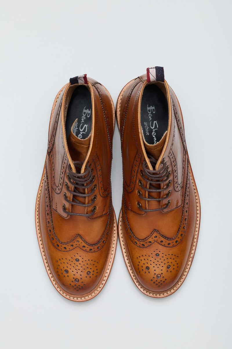 Ben Sherman Arthur Braune Herrenstiefel Aus Leder