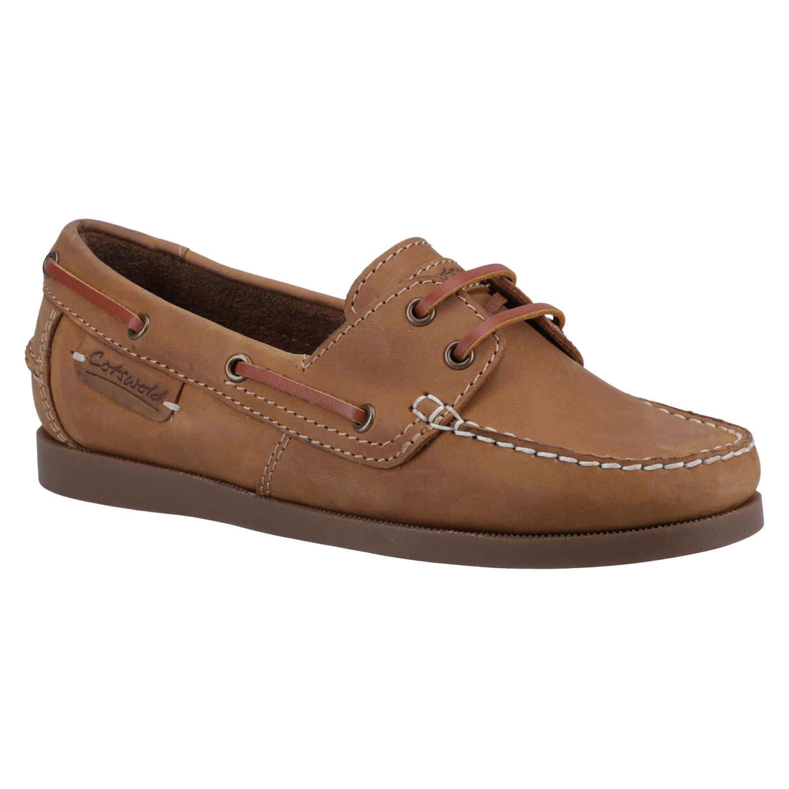 Cotswold Waterlane Leder Damen Bootsschuhe In Kamelfarbe