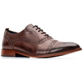 Base London Cast Washed Leder Herren Braune Brogue Schuhe