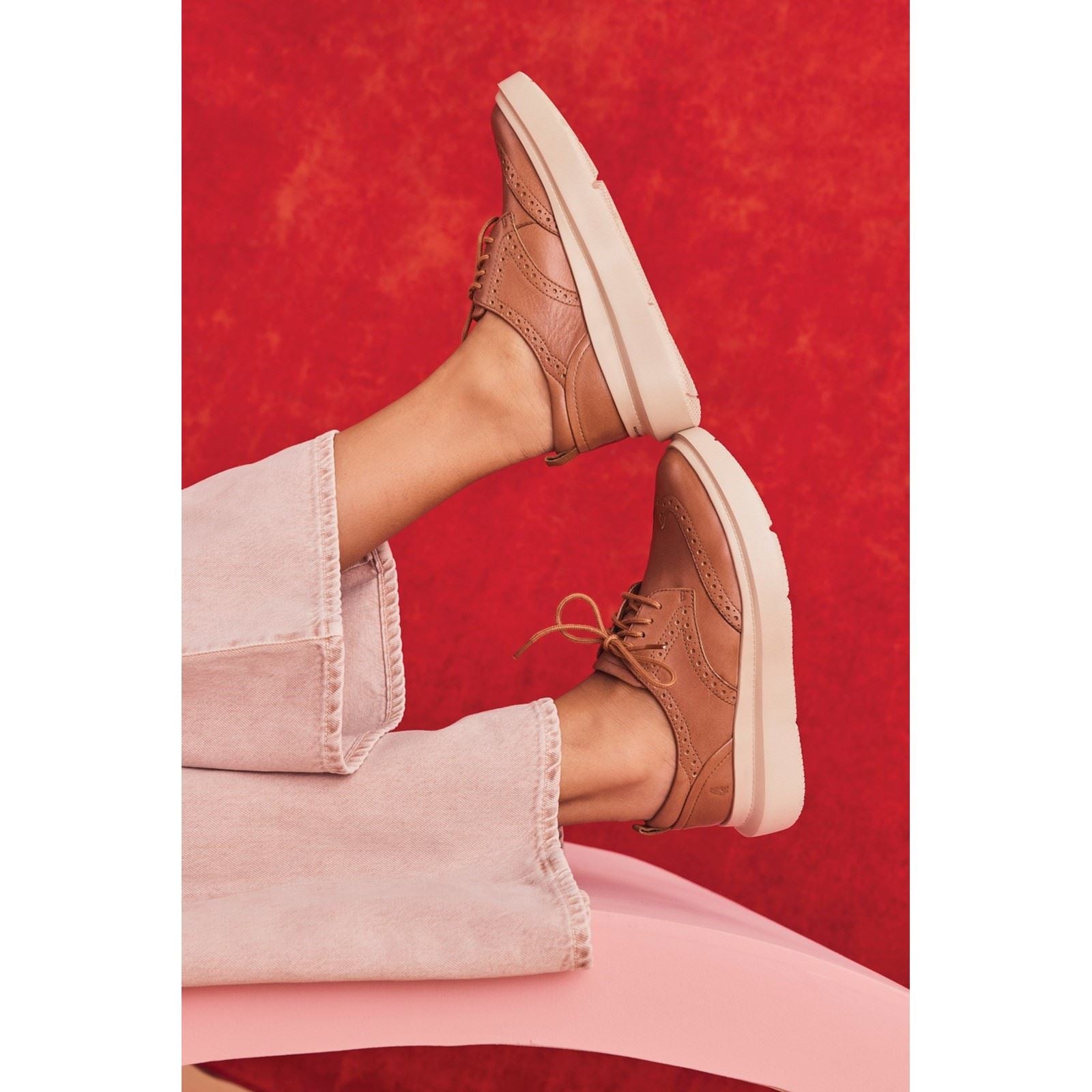 Hush Puppies Joy Damen Brogues Aus Leder In Tan