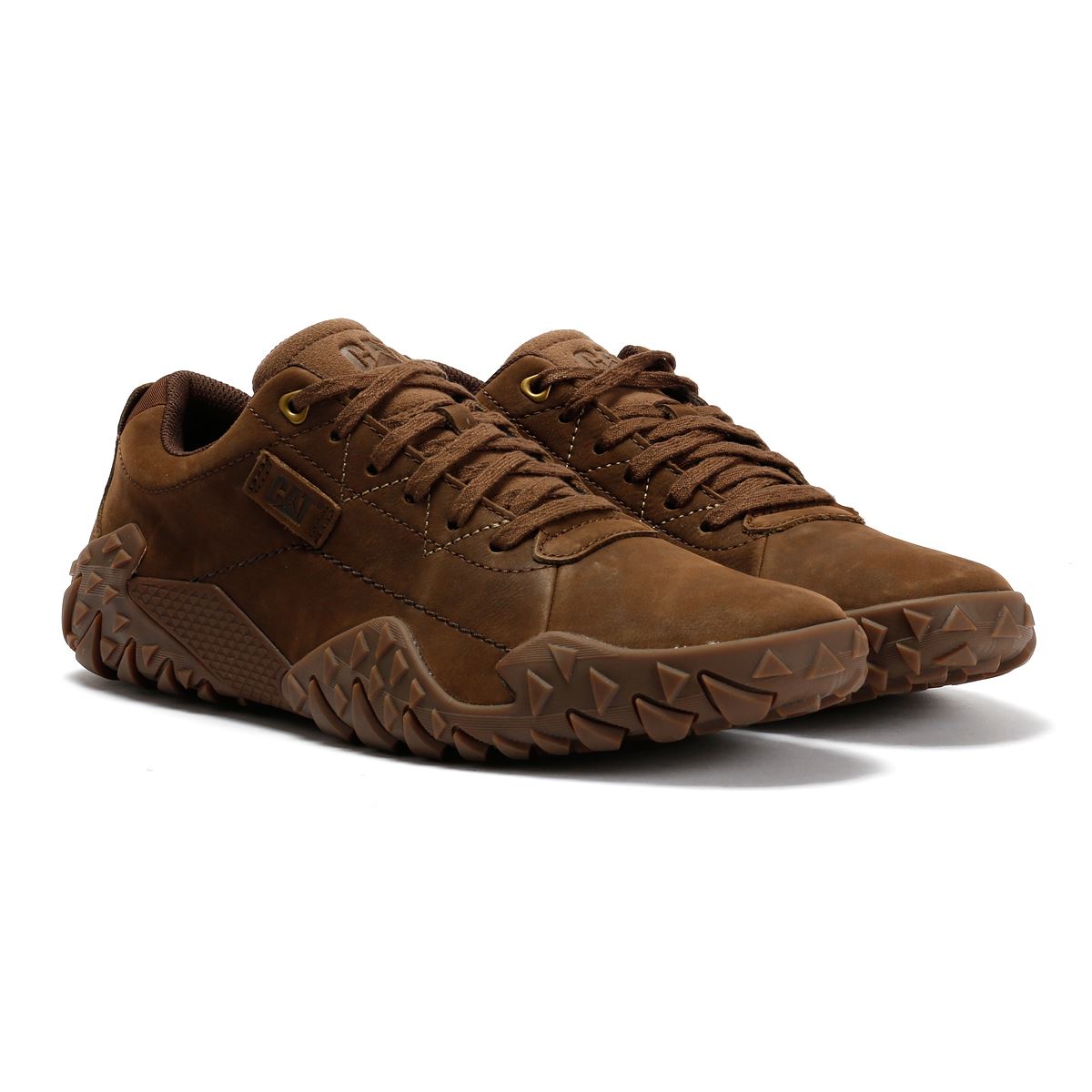 Caterpillar Gridlock Lo Tumbled Nubuckleder Herren Braune Schnürschuhe