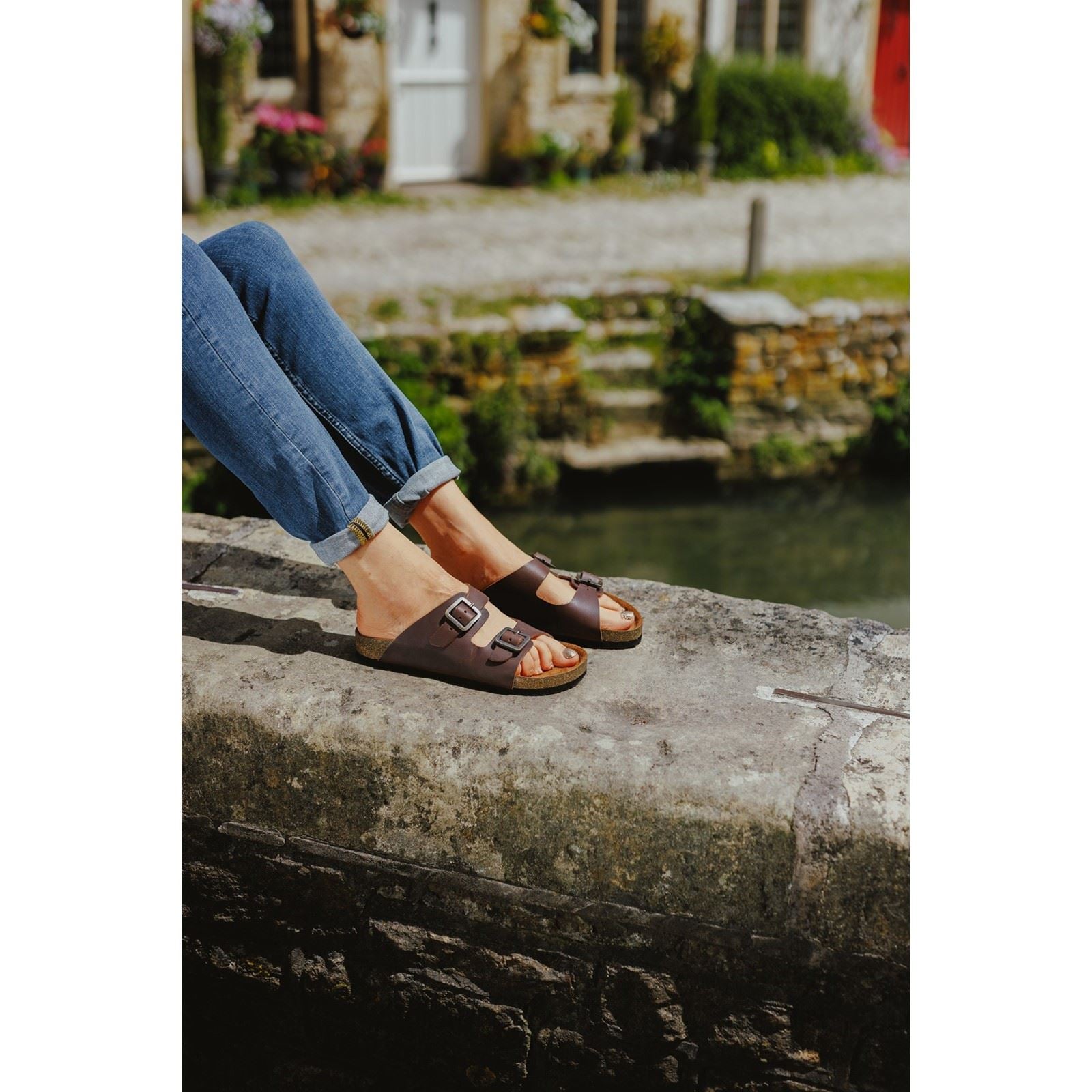 Cotswold Lushill Damen Sandalen Aus Braunem Leder