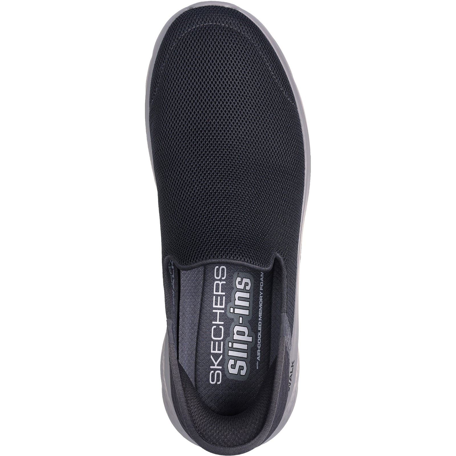 Skechers Go Walk Flex No Hands Herren-Sneaker Aus Dunkelgrauem Synthetik