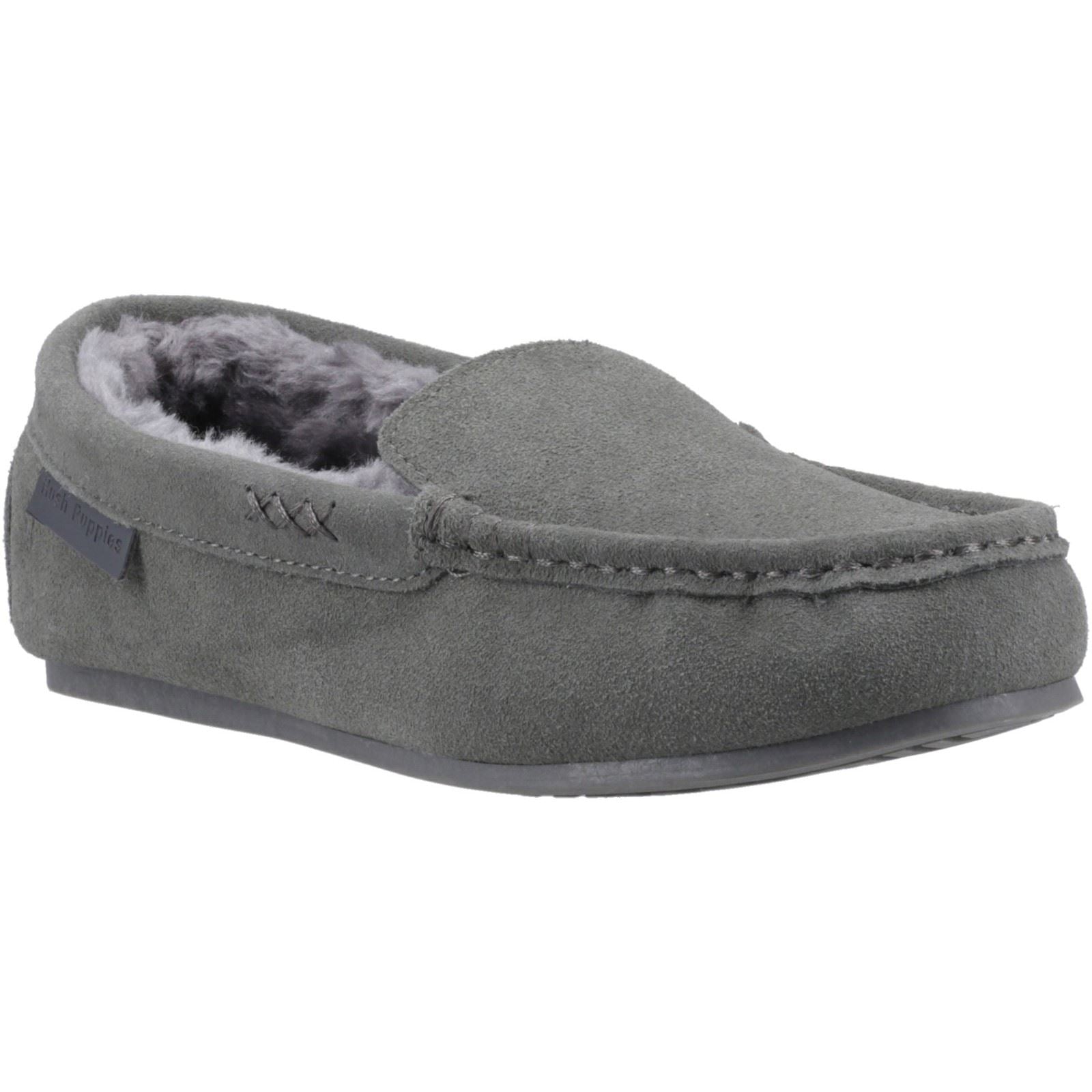 Hush Puppies Annie Mocassin Damen Hausschuhe aus Wildleder in Grau
