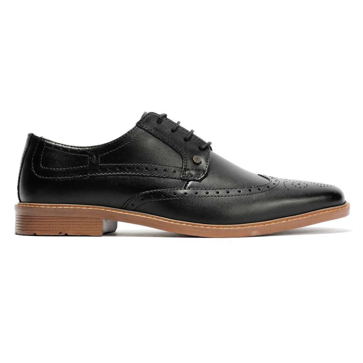 Lambretta Stockton Leder Herren Schwarz Schnürschuhe